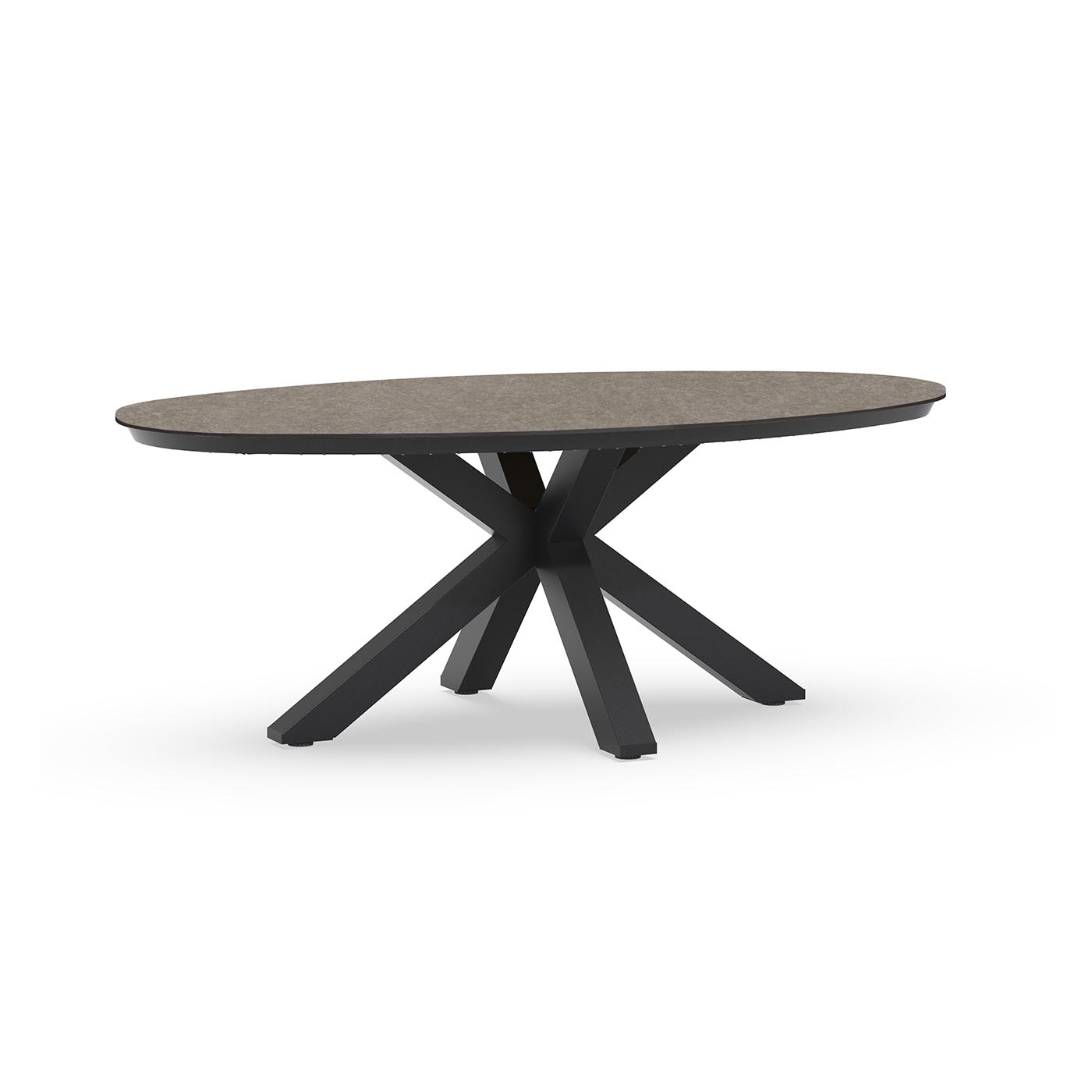 Oblong Dining Table Trespa Dark Basalt 200 x 110 cm Charcoal
