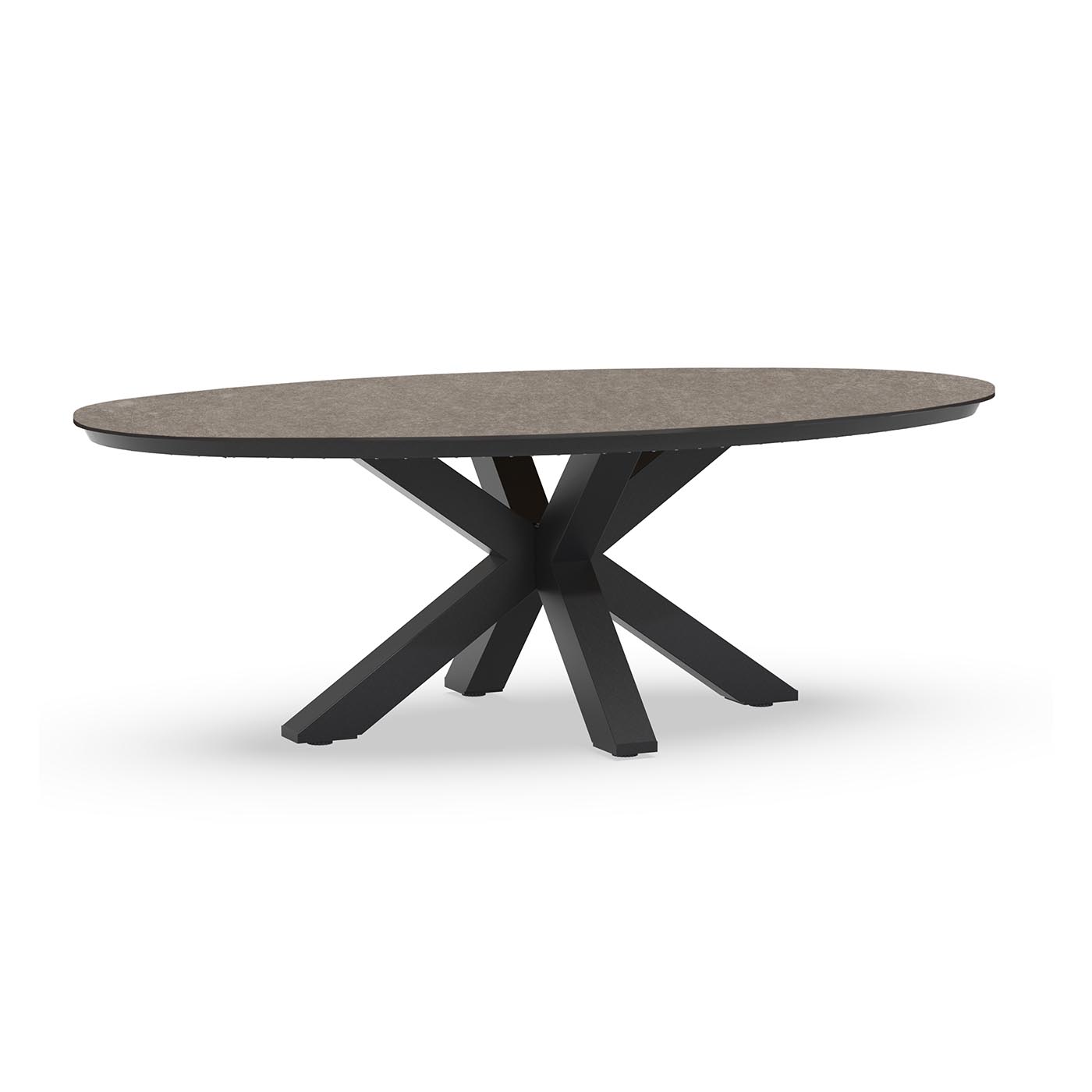Oblong Dining Table Trespa Dark Basalt 220 x 130 cm Charcoal