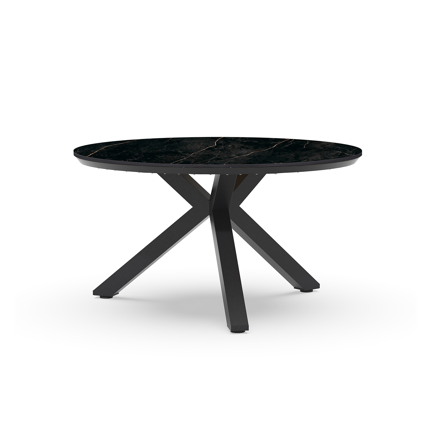 Orbital Low Dining Table Trespa Marble 120 cm Ø Charcoal