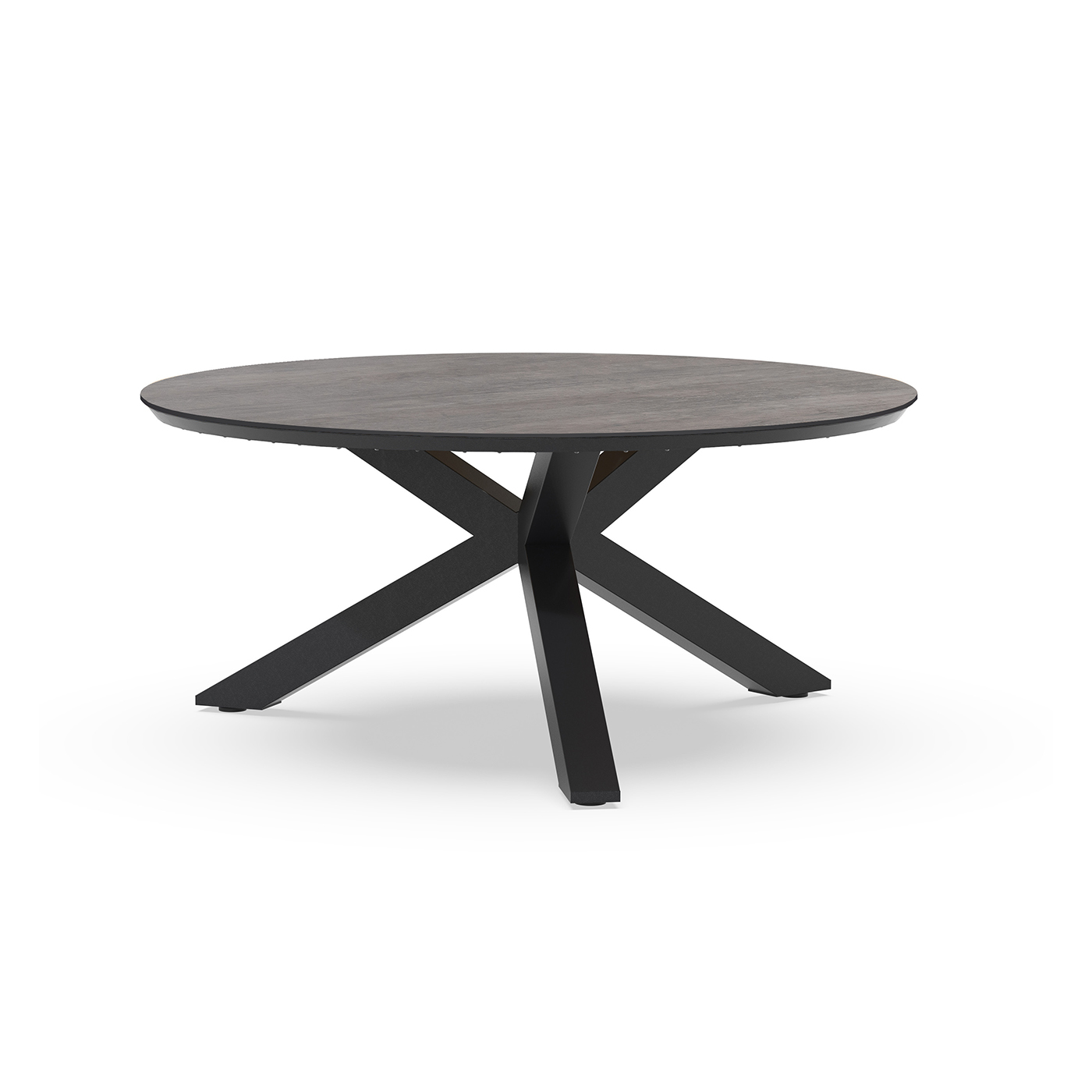 Omnigo Low Dining Table Trespa Forest Grey 150 cm Ø Charcoal