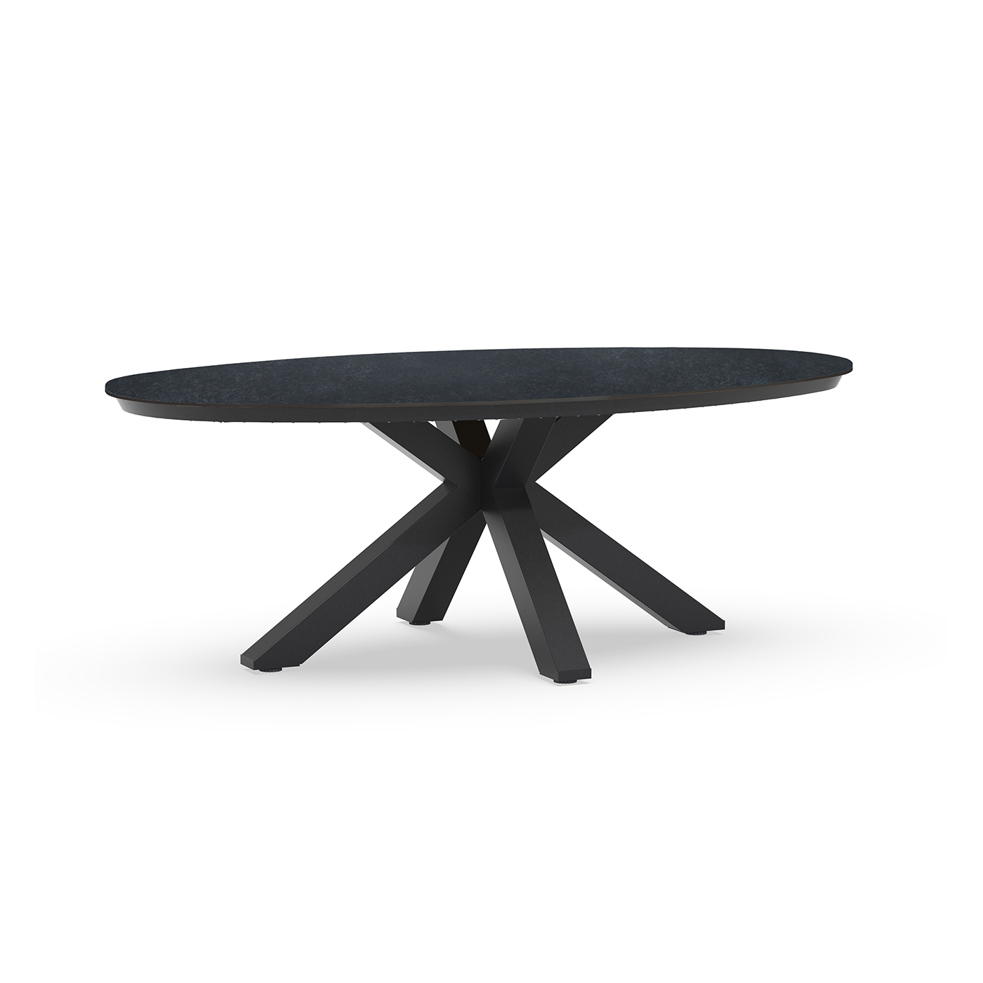 Oblong Low Dining Table Trespa Graphite 200 x 110 cm Charcoal