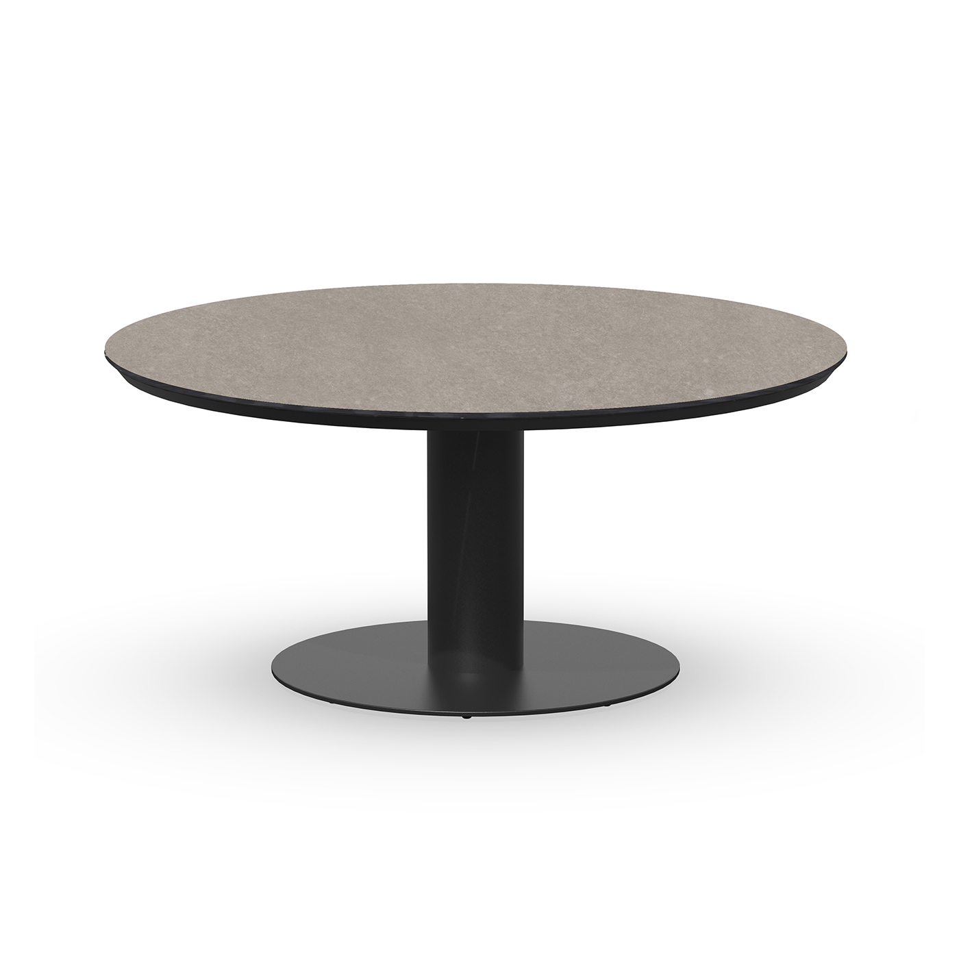 Moreno Low Dining Table Trespa Dark Basalt 150 cm Ø Charcoal