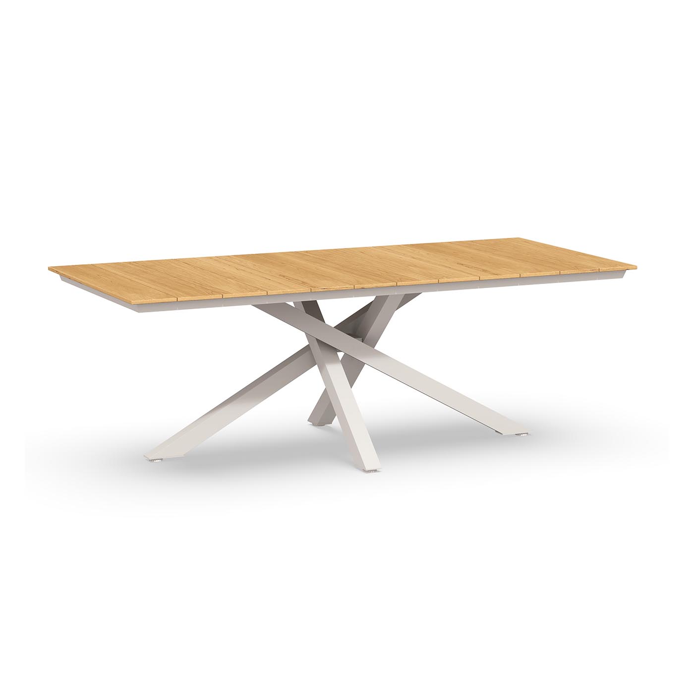 Orion Dining Table Teak 220 x 100 cm Creme White