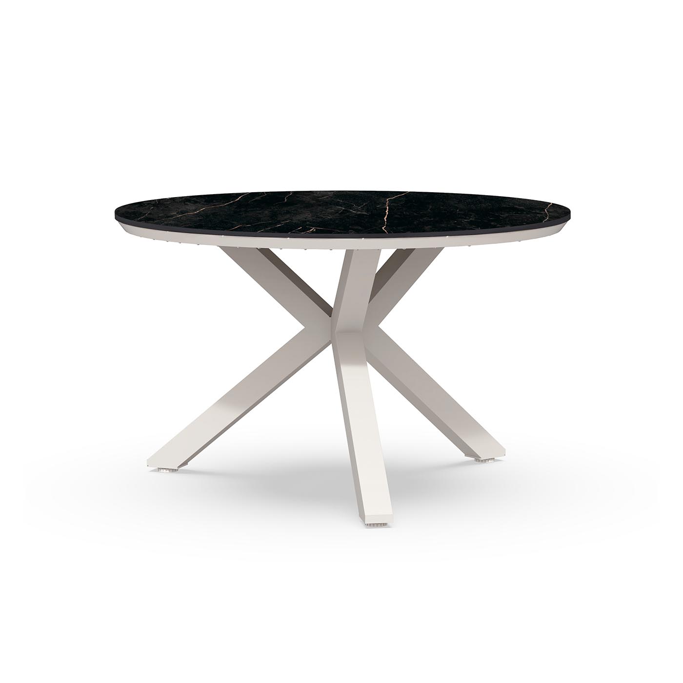 Orbital Dining Table Trespa Marble 120 cm Ø Creme White