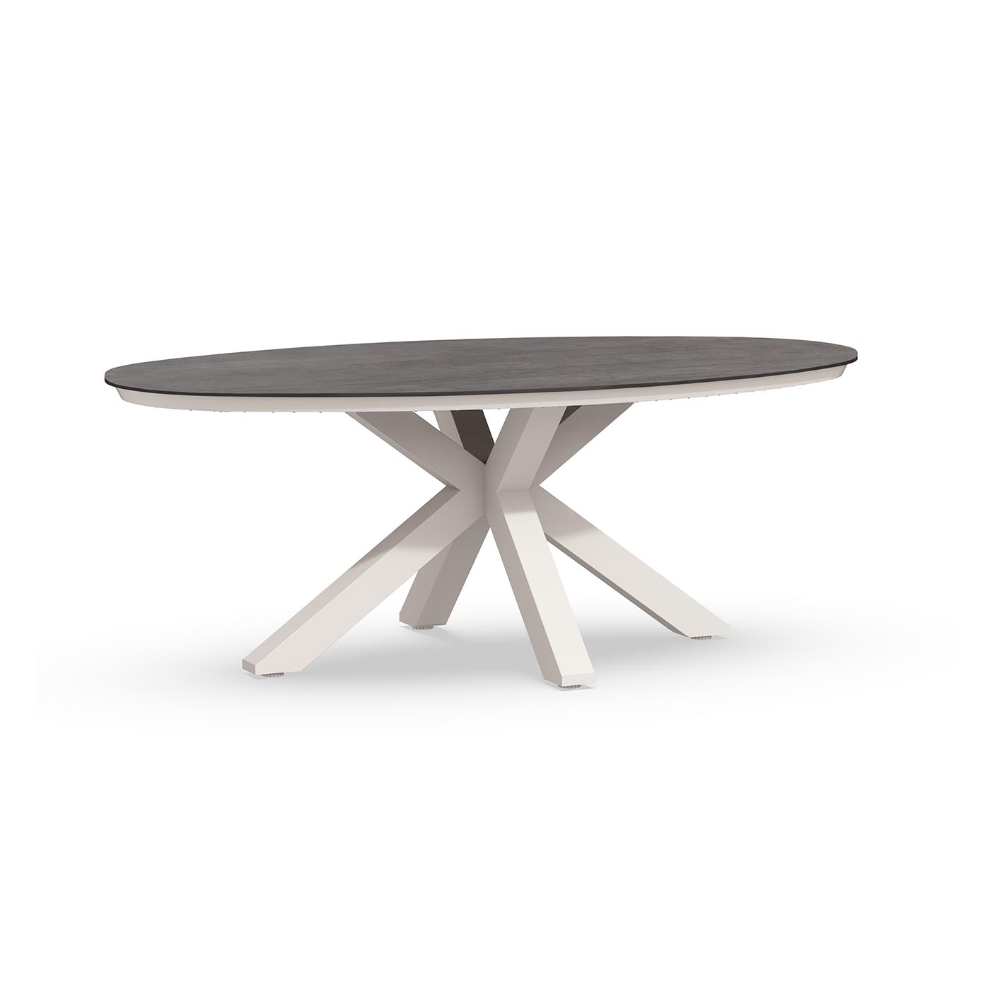 Oblong Dining Table Trespa Forest Grey 200 x 110 cm Creme White