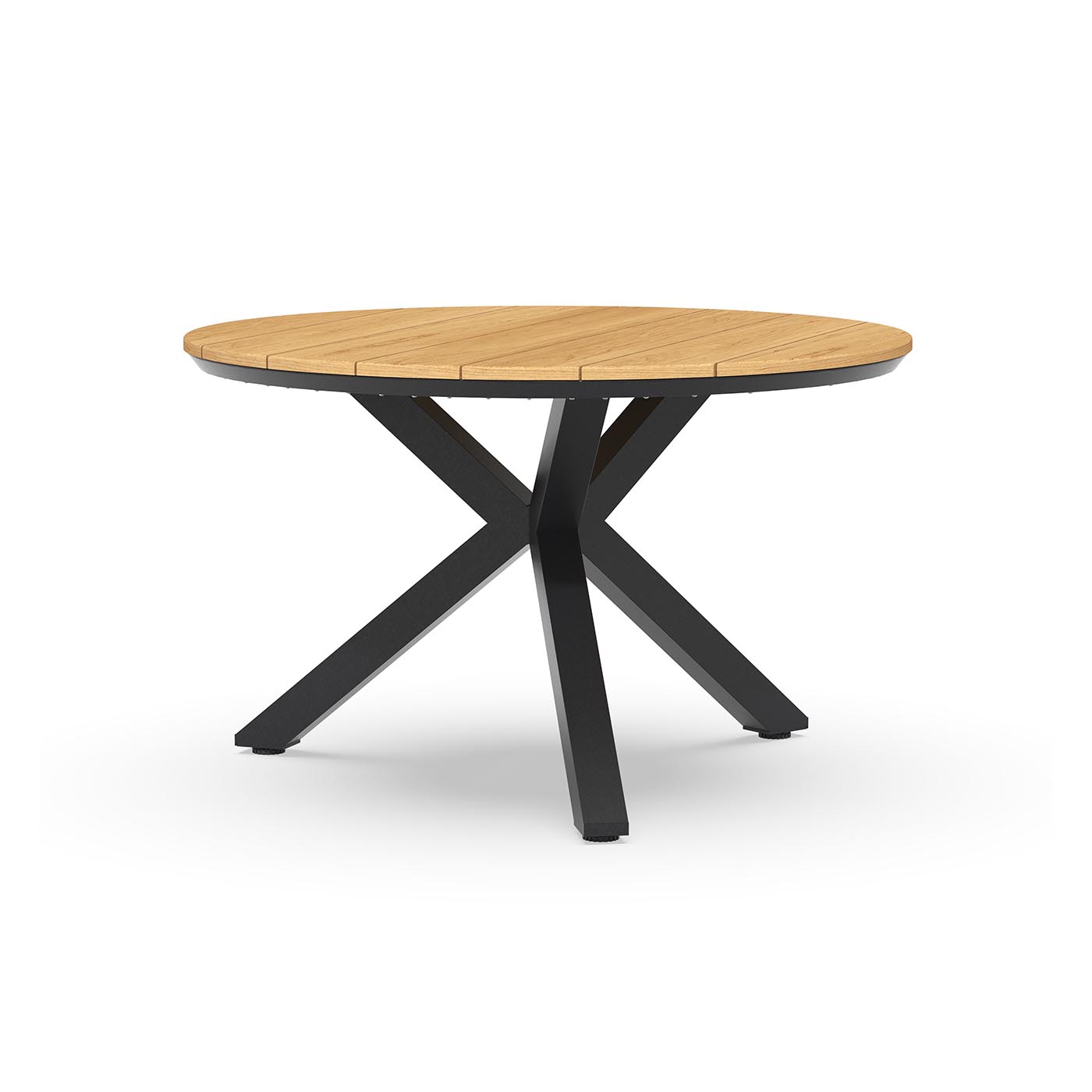 Orbital Dining Table Teak 120 cm Ø Charcoal