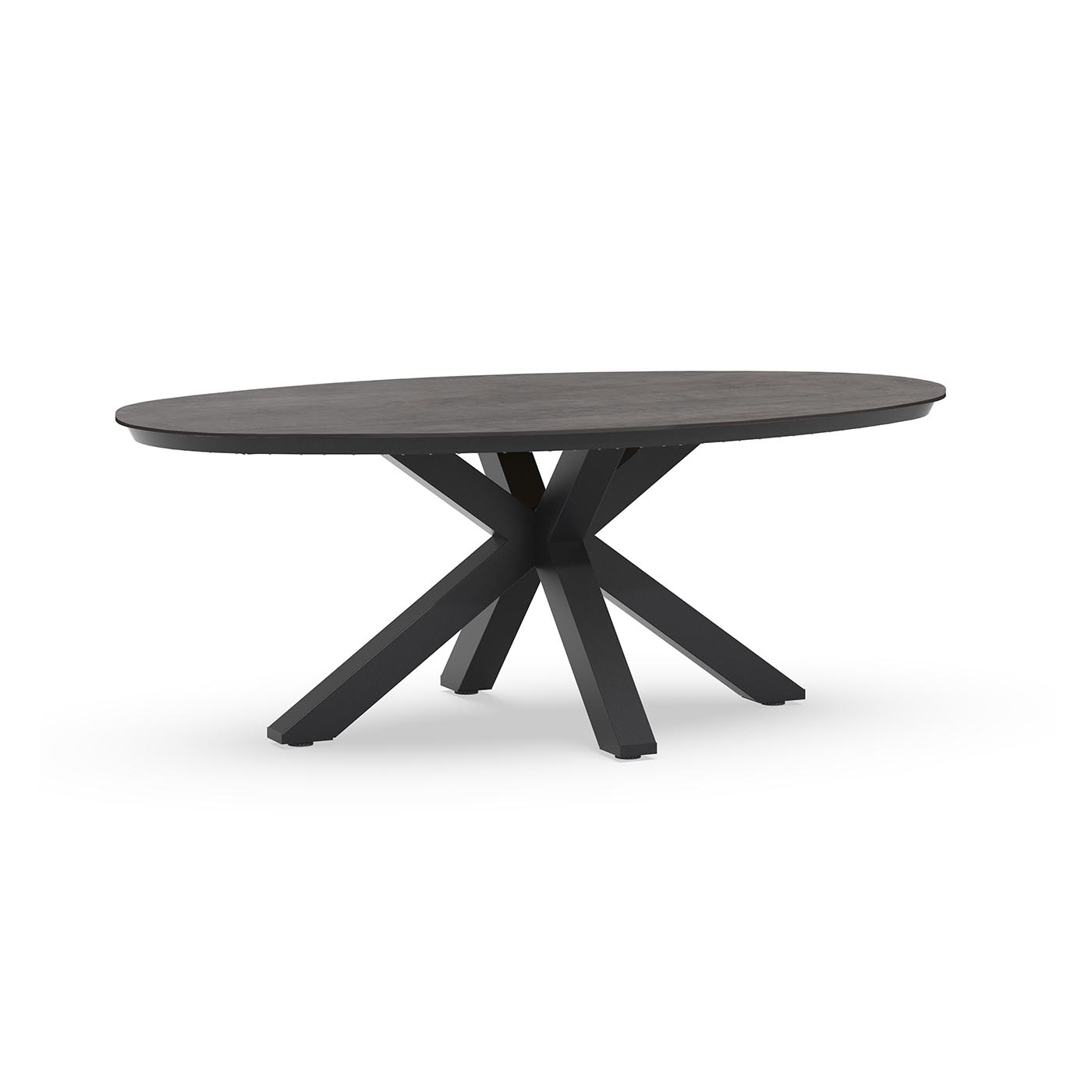 Oblong Dining Table Trespa Forest Grey 200 x 110 cm Charcoal