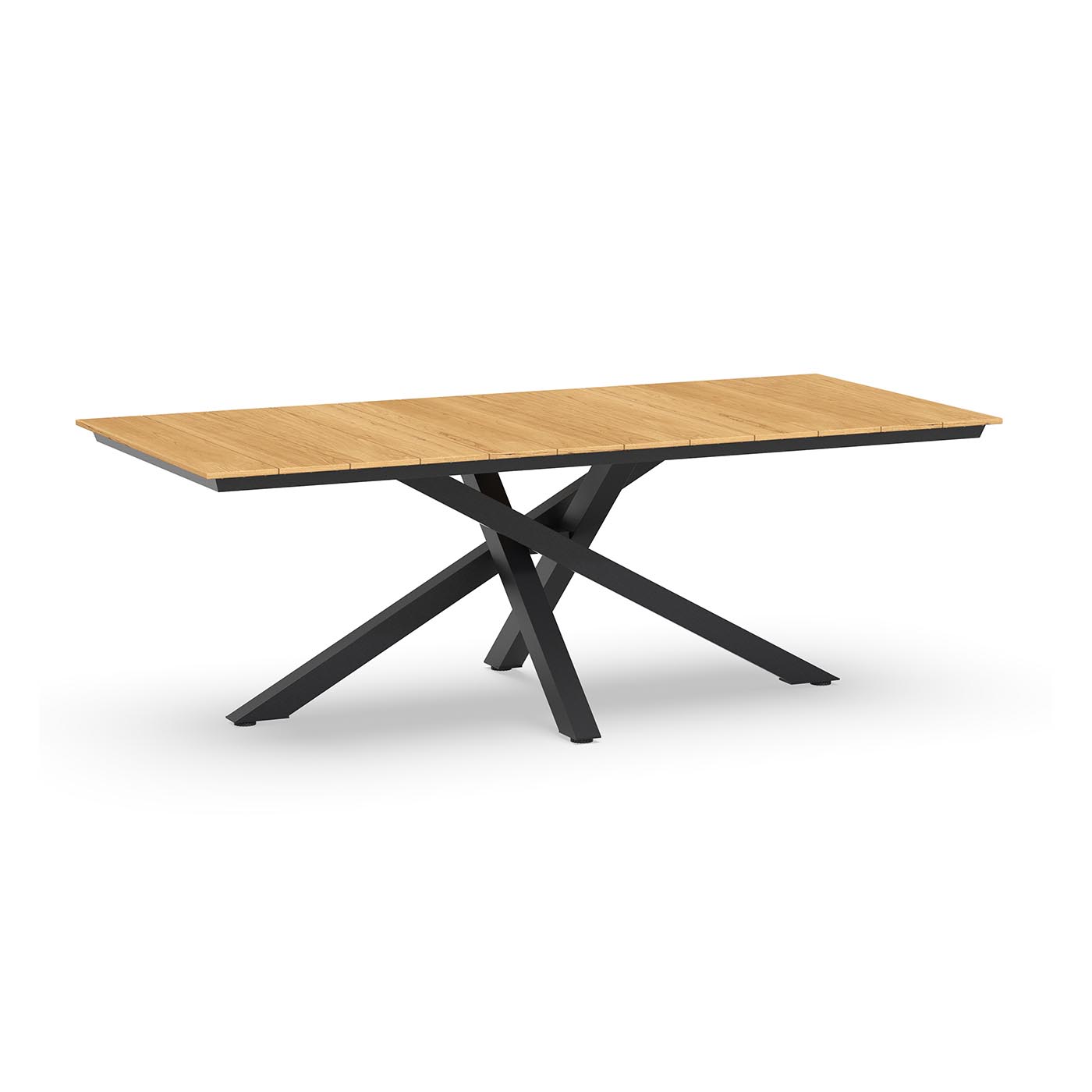 Orion Dining Table Teak 220 x 100 cm Charcoal